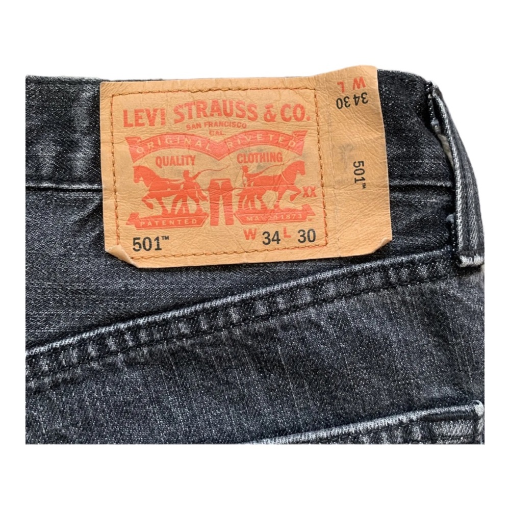 Levi’s 501 Men’s W34 L29 Grey Straight Leg - Picture 3 of 6